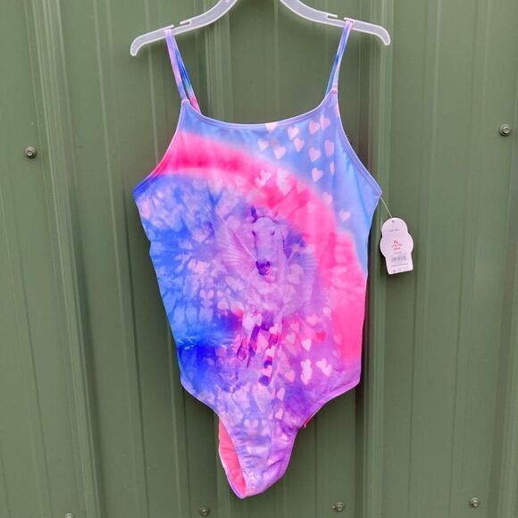Girls Flounce Bikini & Unicorn One Piece Swimsuit Bathing Suit 2-Pack XL Plus - Picture 4 of 11